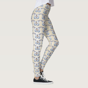 Aquarellfarben-TASTE Blau-Orange + Ihre Ideen Leggings