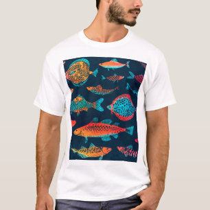 Aquarellfarben: Tief blau nahtlos T-Shirt