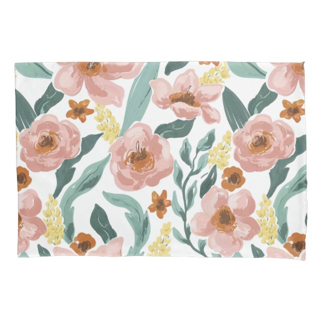 Aquarellfarben und Blumen Kissenbezug (Vorderseite)