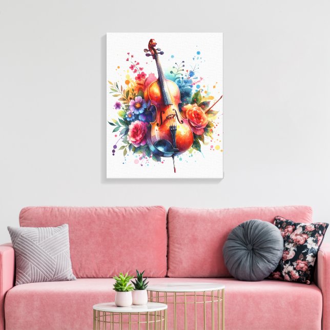 Aquarellfarben und Blumen Leinwanddruck (Insitu (Wohnzimmer))