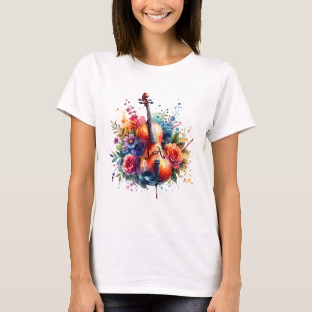 Aquarellfarben und Blumen T-Shirt (Vorderseite)