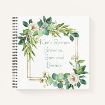 Aquarellfarben und Foliage Recipe Organizer