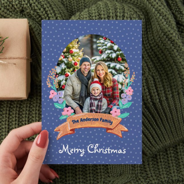 Aquarellfarben Violett Blauer Foto Weihnachten (Von Creator hochgeladen)