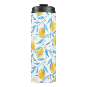 Aquarellfarben: von Hand gezeichnet Muster. Thermosbecher