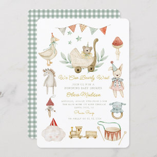 Aquarellfarben Vorwarte Niedlich Toys Babydusche Einladung