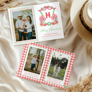 Aquarellfarben Weihnachten Boots Monogram Wappen F