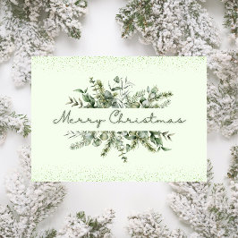 Aquarellfarben Weihnachten Custom Green Card Einladung