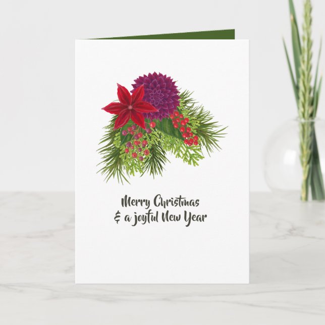Aquarellfarben Weihnachten Karte (Vorderseite)