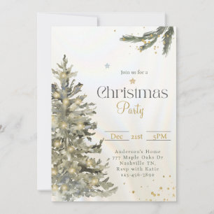 Aquarellfarben Weihnachtsbaum Weihnachtsweihnachts Einladung