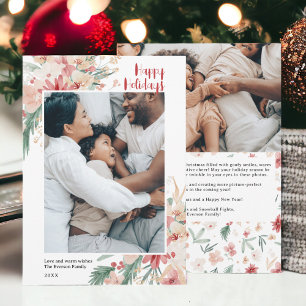 Aquarellfarben Weihnachtsfeiertage FotoCollage Feiertagskarte