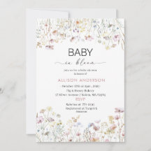 Aquarellfarben Wildblume Baby in Bloom Baby Dusche