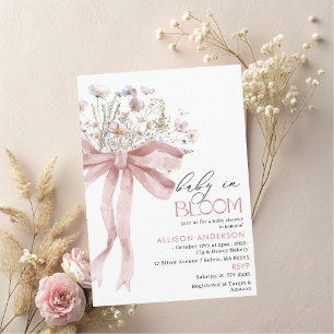 Aquarellfarben Wildblume Baby in Bloom Baby Dusche Einladung