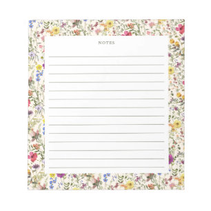 Aquarellfarben Wildblume Florals Notepad Notizblock