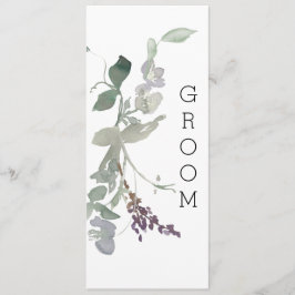 Aquarellfarben Wildblumen Bläserstuhl Lavendel Unt Menükarte