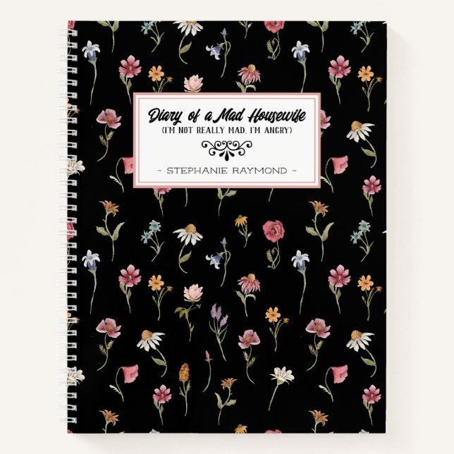 Aquarellfarben-Wildblumen Blumenwitz-Notebook Notizbuch (Vorderseite)