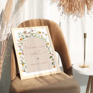 Aquarellfarben Wildblumen Boho Babies sind süß Poster