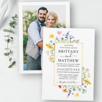 Aquarellfarben Wildblumen Foto Goldhochzeit