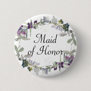 Aquarellfarben Wildblumen Lavendel Made of Ehre Button