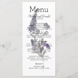Aquarellfarben Wildblumen Lavendel Menükarte