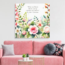 Aquarellfarben-Wildblumen mit Zitat von Frühling