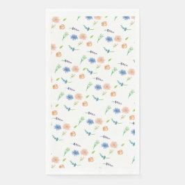 Aquarellfarben Wildblumen Pastellfarbenes Muster Serviette