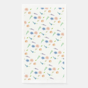 Aquarellfarben Wildblumen Pastellfarbenes Muster Serviette