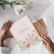 Aquarellfarben-Wildblumen Personalisierter Skriptn