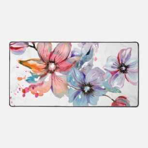 Aquarellfarben-Wildblumen Personalisierter Skriptn Schreibtischunterlage