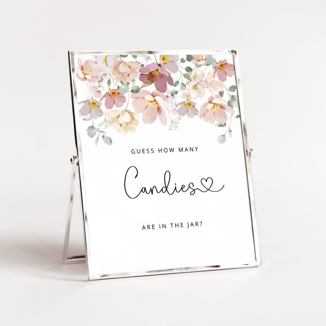 Aquarellfarben Wildblumen schätzen, wie viele Bonb Poster (Von Creator hochgeladen)