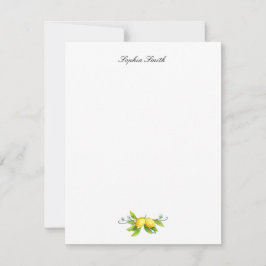 Aquarellfarben-Zitronen Personalisiert Dankeskarte