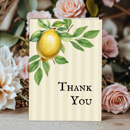 Aquarellfarben Zitronengelbe Zitrusfrüchte Rustika Dankeskarte