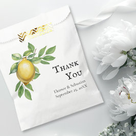 Aquarellfarben Zitronengelbe Zitrusfrüchte Rustika Geschenktütchen