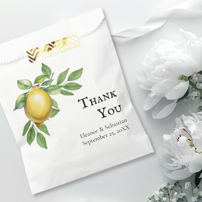 Aquarellfarben Zitronengelbe Zitrusfrüchte Rustika Geschenktütchen (Von Creator hochgeladen)