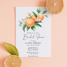 Aquarellfarben Zitrusfrüchte Orangen Brautparty