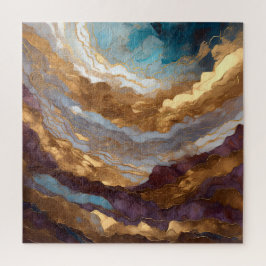 Aquarellfarbene Abstrakte Landschaftsmalerei Gold