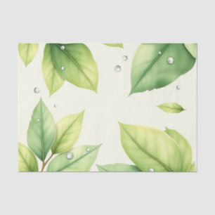 Aquarellfarbene Blätter mit Abfall Seidenpapier