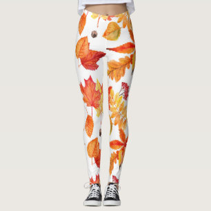 Aquarellfarbene Blätter, natürliche nahtlose Muste Leggings