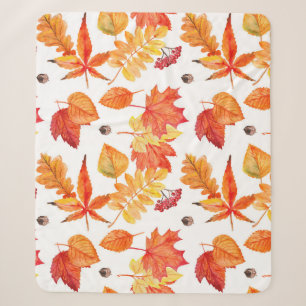 Aquarellfarbene Blätter, natürliche nahtlose Muste Sherpadecke