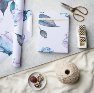 Aquarellfarbene Blume 10 Geschenkpapier