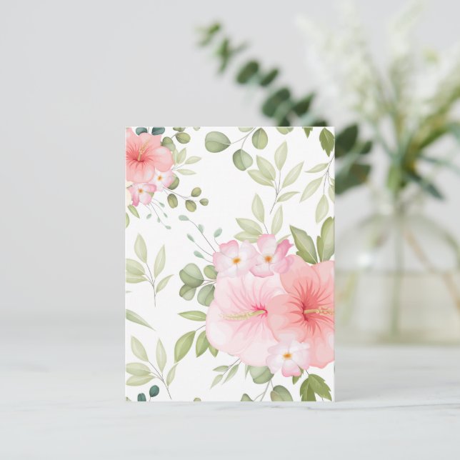 Aquarellfarbene Blume 20 Postkarte (Stehend Vorderseite)