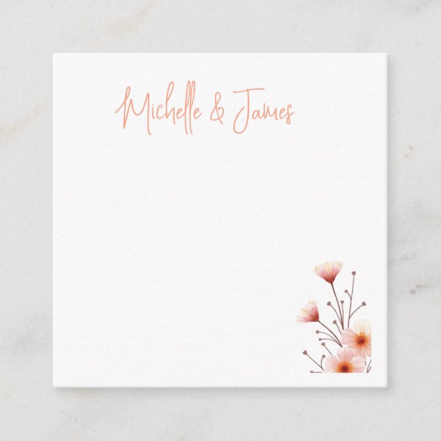 Aquarellfarbene Blume Beruflich Trendy Begleitkarte (Vorderseite)