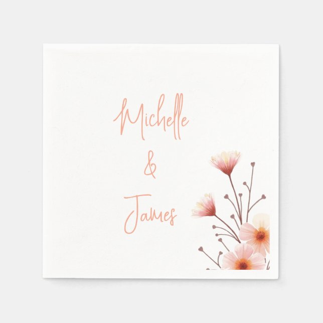 Aquarellfarbene Blume Beruflich Trendy Serviette (Vorderseite)