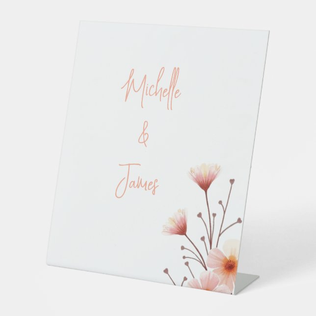 Aquarellfarbene Blume Beruflich Trendy Sockelschild (Vorderseite)