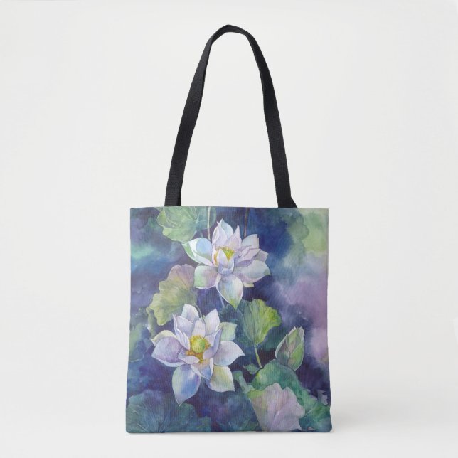 Aquarellfarbene Blume - Blume Tasche (Vorderseite)