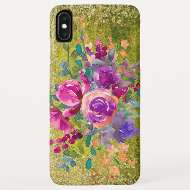Aquarellfarbene Blume Bouquet Case-Mate iPhone Hülle (Rückseite)