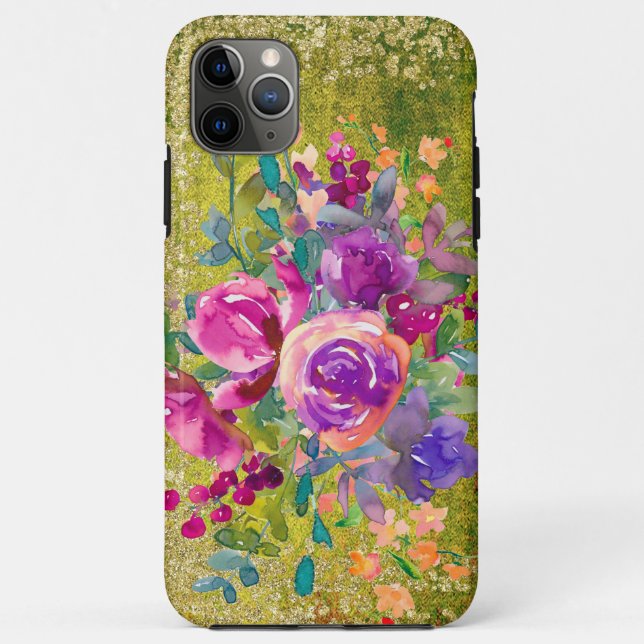 Aquarellfarbene Blume Bouquet Case-Mate iPhone Hülle (Rückseite)