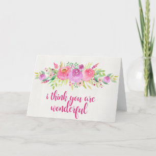 Aquarellfarbene Blume, die ich für wunderbar halte Karte