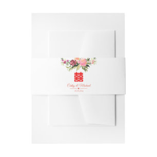 Aquarellfarbene Blume doppeltes Glück Moderne Hoch Einladungsbanderole