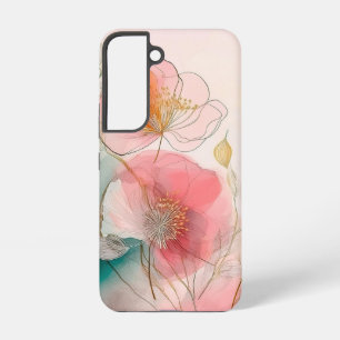 Aquarellfarbene Blume Eleganter Hintergrund Samsung Galaxy Hülle