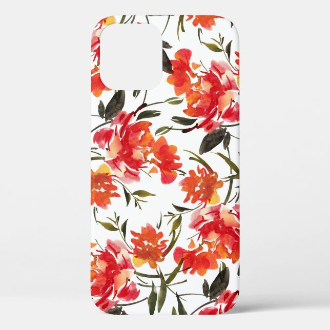 Aquarellfarbene Blume, handgezeichnet nahtloses Mu Case-Mate iPhone Hülle (Rückseite)